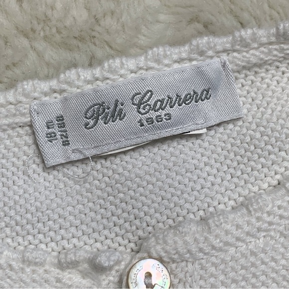 Pili Carrera Baby Toddler Blue White Cotton Knit Cardigans Lot Size 12-18 Months - Picture 8 of 8